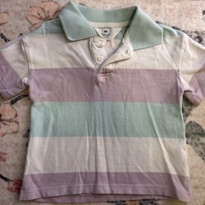 🌟H&M Kids Polo Shirt white green purple